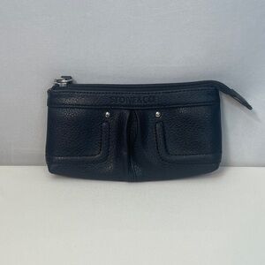Stone & Co. Black Leather Mini Clutch Zip Pouch